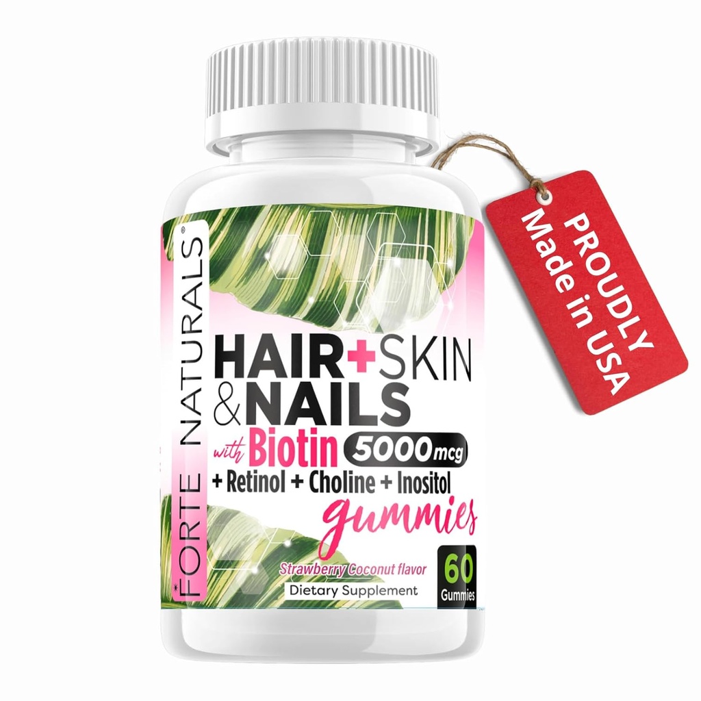 女性、毛皮及び釘のビタミンのための毛の成長のBiotinのグミー、米国でなされる5000mcg Biotin、釘の菌類、コリンのイノシトールの補足、Biotina Gomitasのパラ・エル・カベロ