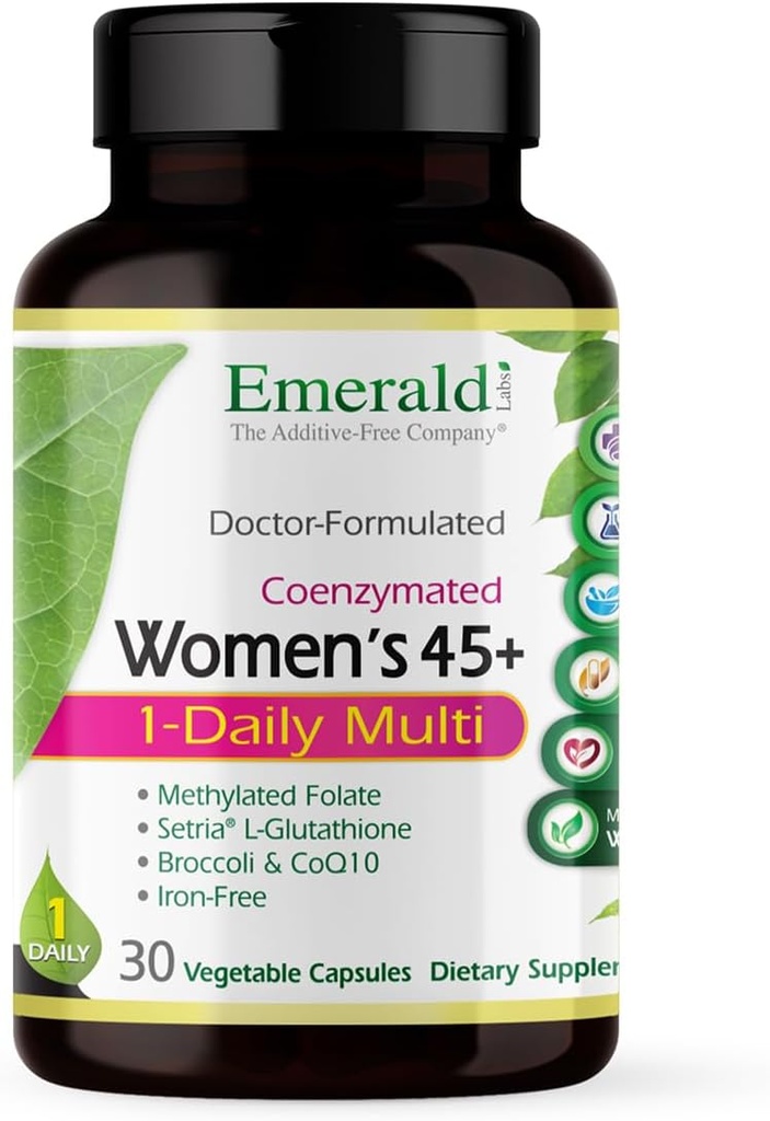 EMERALD LABS Women's 45 + 1-Daily Multi - 包括的なサポート、骨と心の健康のための完全なマルチビタミン* - 女性45 +のために設計 -グルテンフリー&ベジタリアン - 30野菜カプセル