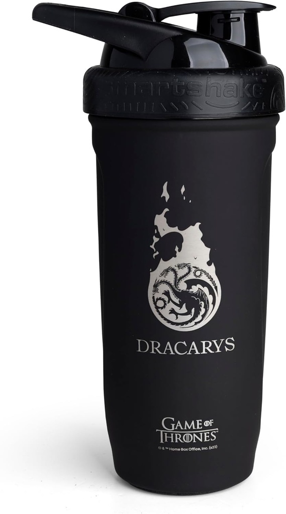 Smartshakeは、玉座の耐久性、シェーカーボトル(900 ML / 30oz)のステンレス鋼のゲームを補強します。 | 軽量の抵抗スポーツシェーカーボトル 柔らかいふた付き | 耐震性、BPA無料&DEHP無料
