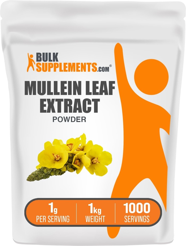 BulkSupplements.com Mulleinリーフエキス - Verbascum Thapsus、Mulleinサプリメント - 免疫サポートのためのハーブサプリメント - グルテンフリー、1g/サービング、1kg(2.2ポンド)(1パック)