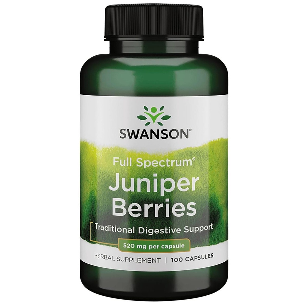 Swanson Juniper Berriesの消化器免疫システム健康繊維の草の補足520のmg 100のカプセル(帽子)