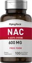 パイピングロック NAC サプリメント N-アセチル Cysteine | 600mg | 100 カプセル | 無料のフォームピル | GMO ノングルテン 無料のサプリメント