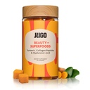 JUGO Beauty + SUPERFOODS | ヒアルロン酸・ターメリック配合のヘアスキンケア | 40 カウント植物由来のグミ | ゼラチンフリー、非GMO、アメリカ製