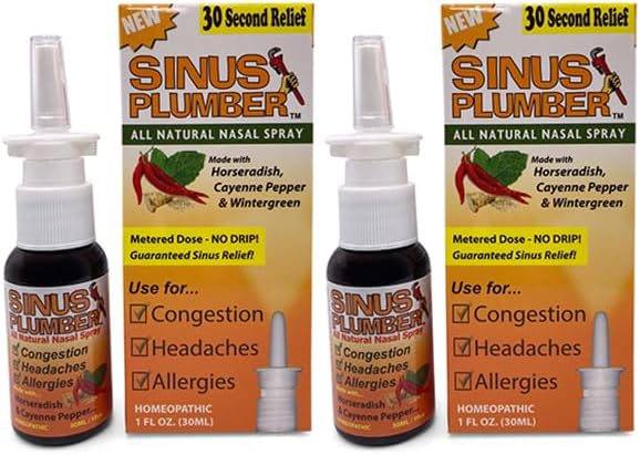 Sinusの配管工の熱いペッパーの鼻のスプレーの混雑のアレルギーの救助 - 2本のびんのディール