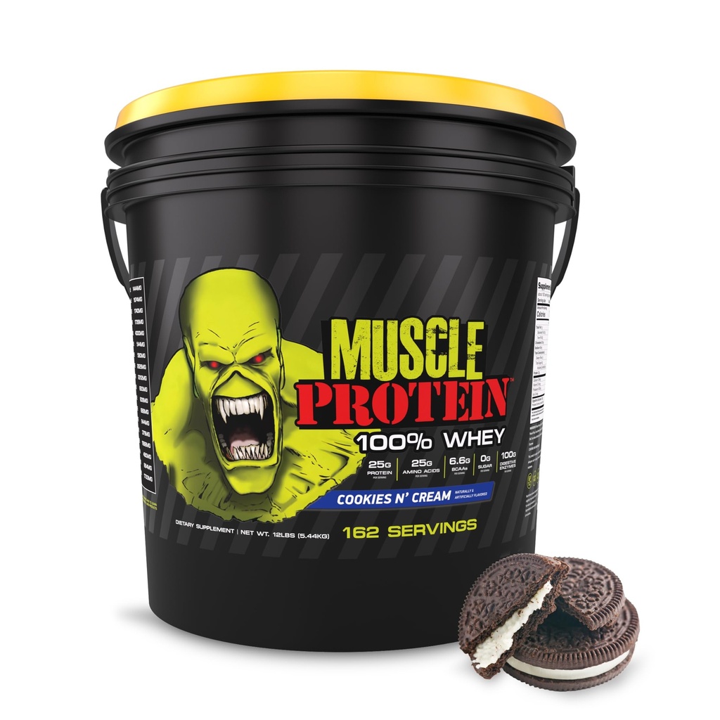 COLOSSAL LABS 筋肉乳蛋白質によって味付けられる蛋白質の粉、25,000mg アミノ酸/サービング、冷たいろ過される(包装の 5 月 Vary) (12 ポンド(バケツ)、クッキー及びクリーム)