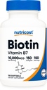 Nutricost Biotin (10,000mcg) 150 Softgels - グルテンフリー、非GMO
