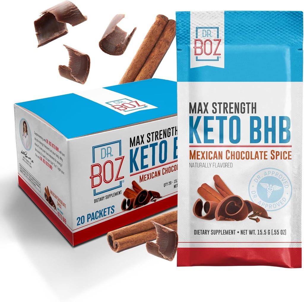 Dr. Boz - Keto BHBパウダー - メキシコのチョコレートスパイス、20サービング - Ketonesドリンク - エネルギーと削減された舗装 - 最大強度栄養補助食品 - 品質試験 - アメリカ製 - 10.9oz (310g)