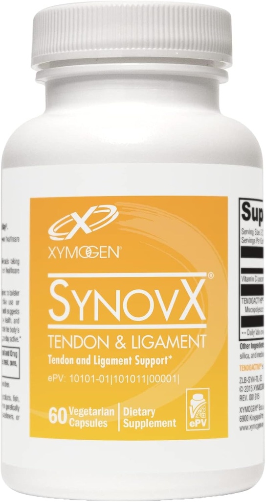 XYMOGEN SynovX Tendon & Ligament - Tendon & Ligament Comfort & Self-Repair - Mucopolysaccharides & Type I Collagen(60カプセル)のボディのプロセスをサポート