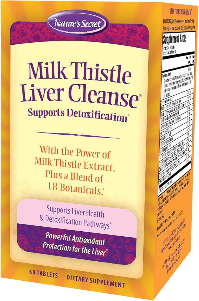 Nature's Secret Milk Thistle Liver Cleanse Tabs, 60カラット