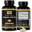 ビタミンD3 + K2 - 最大吸収量、5000 IU D3および100 mcg K2 MK-7(Menaquinone-7) BioPerine - 骨、心臓&免疫サポート - 非GMO、グルテンフリー、大豆無料 - 90カプセル - 毎日のサプリメント