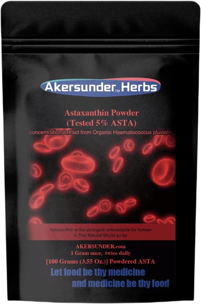 純粋なHaematococcusのpluvialisのエキスの粉、100グラム、アスタキサンチン(ASTA)> 5%の最も強い酸化防止剤の補足