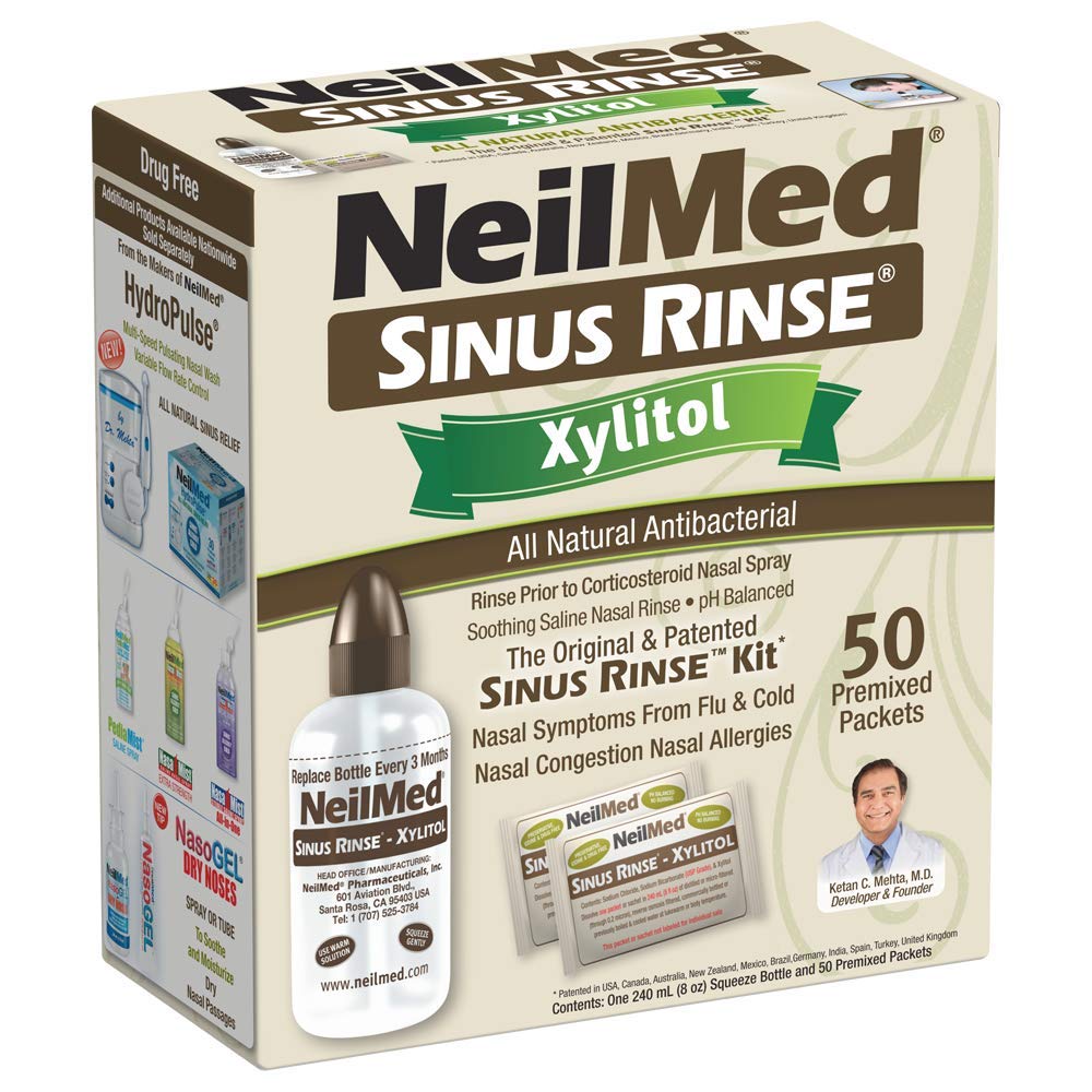 NeilMed Sinus Rinse Kit with Xylitol, 50 カウント (パッケージ 1)