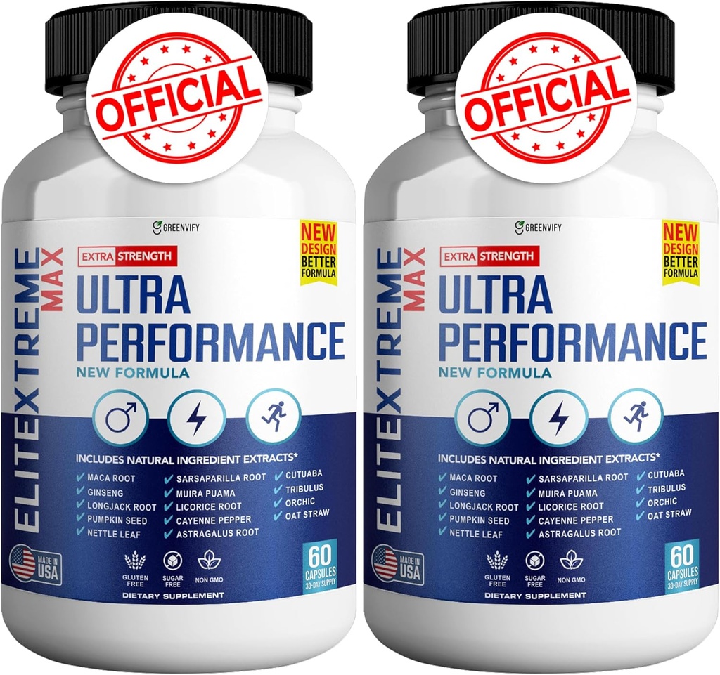 EliteXtremeマックス男性の健康のサプリメント - カルシウム、亜鉛&副腎のブレンドとバイタリティ&強度、120カプセル(2パック)