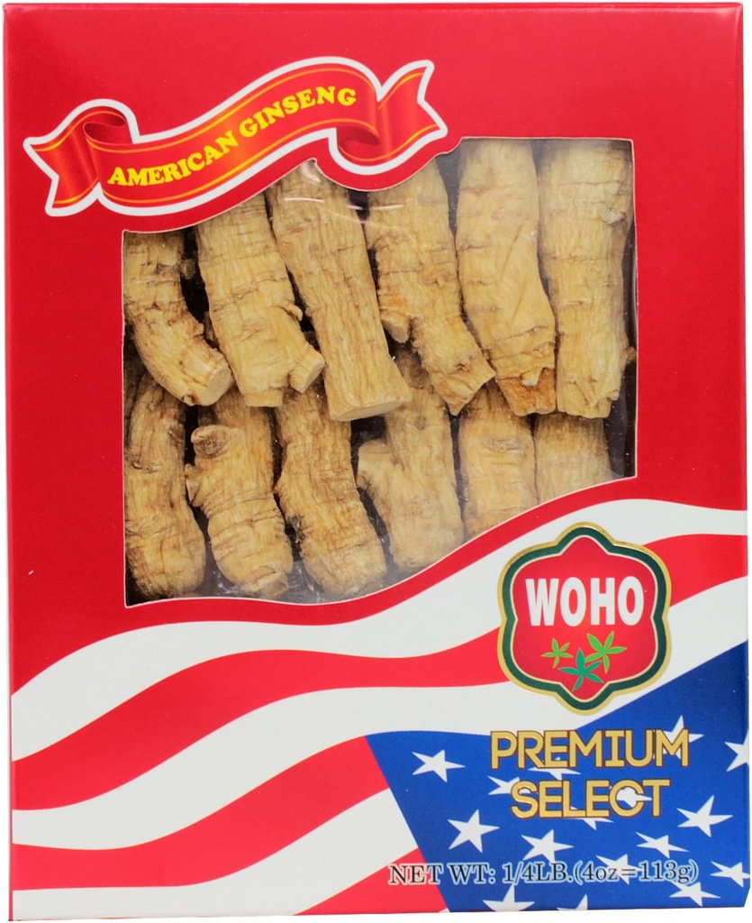 Woho American Ginseng Rootの半分の不足分大きい(#131.4) 4つのoz箱
