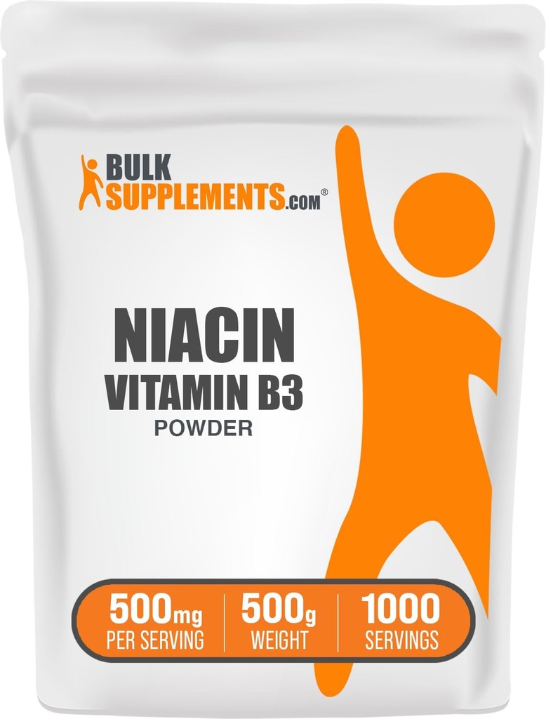 BulkSupplements.com Niacinパウダー - ビタミンB3サプリメント、ナイアシン500mg - Niacinフラッシュ、洗い流すナイアシン - グルテンフリー、給食当たりナイアシン500mg、500g(1.1ポンド)(パッケージ1)