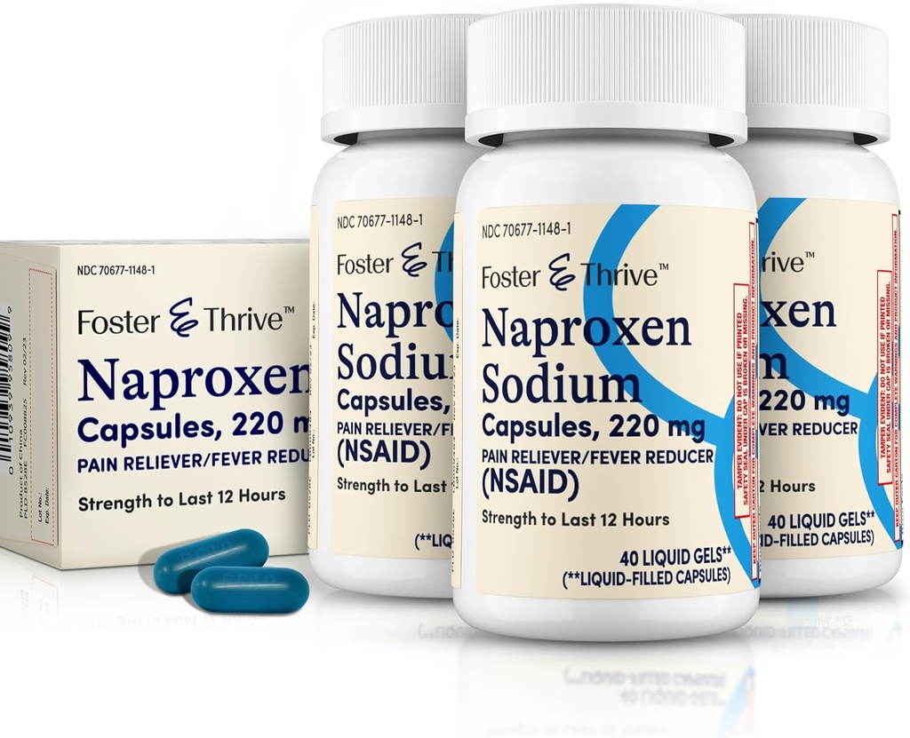 Naproxenナトリウム220mg NSAIDの痛みのRelieverの熱心な減力剤、40のゲル、(パッケージ3)