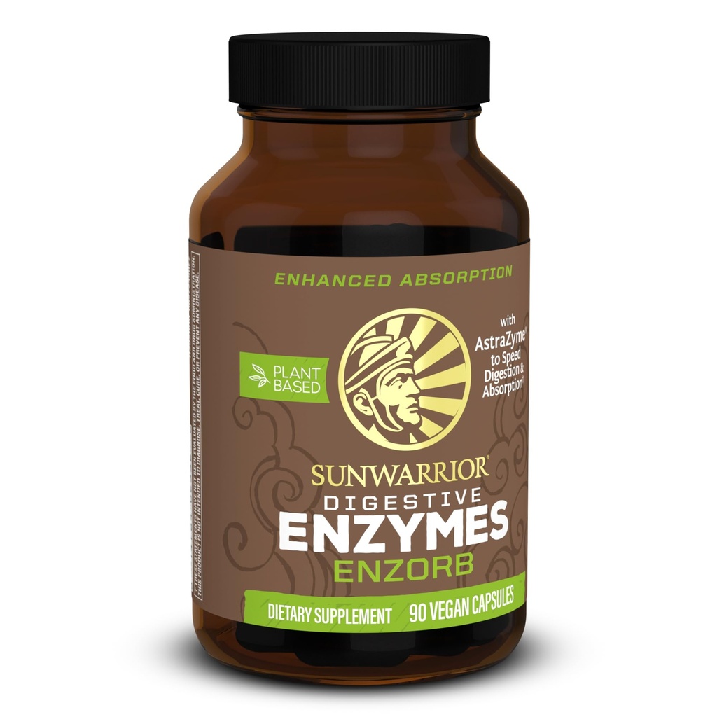 Sunwarrior 消化酵素プロバイオティック | 植物ベースの & 男性の最適な健康をサポートするためのスポーレベースのプロバイオティックエッセンシャルサプリメントとビーガン & 女性消化酵素サプリメント | Enzorb