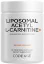 Codeage Liposomal Acetyl-L-Carnitine+の補足 - サービングごとの500のmgのアセチルL-Carnitine - 3-Monthの供給、Liposomal配達- Alcarの補足- L-Carnitine -非GMO、グルテンフリー、90のカプセル