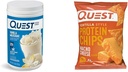 Questバニラミルクセークプロテインパウダー、24gプロテイン、1.6lb + Quest Nachoチーズトルティーヤスタイルのプロテインチップ、18gプロテイン、12のパック