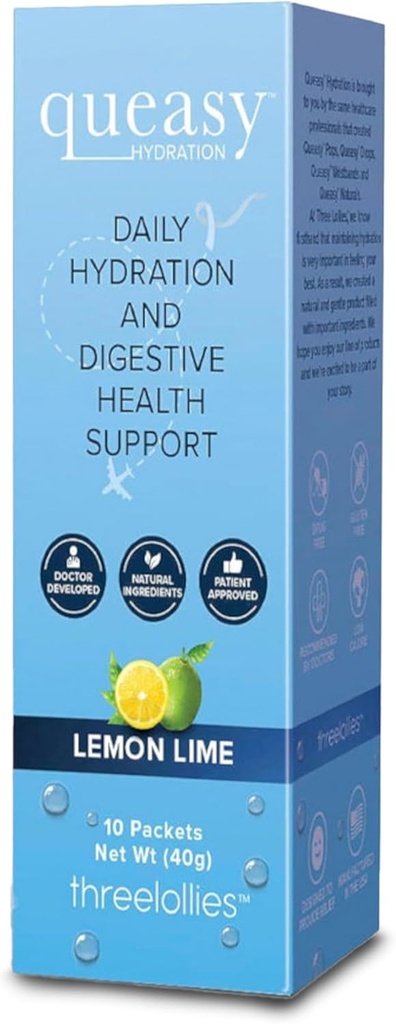 3つのLollies QueasyのHydration MDのパケット - 処置、水和物、Eases Nausea及びNutrientsを取り替える自然な消化器サポート - 10のパケット