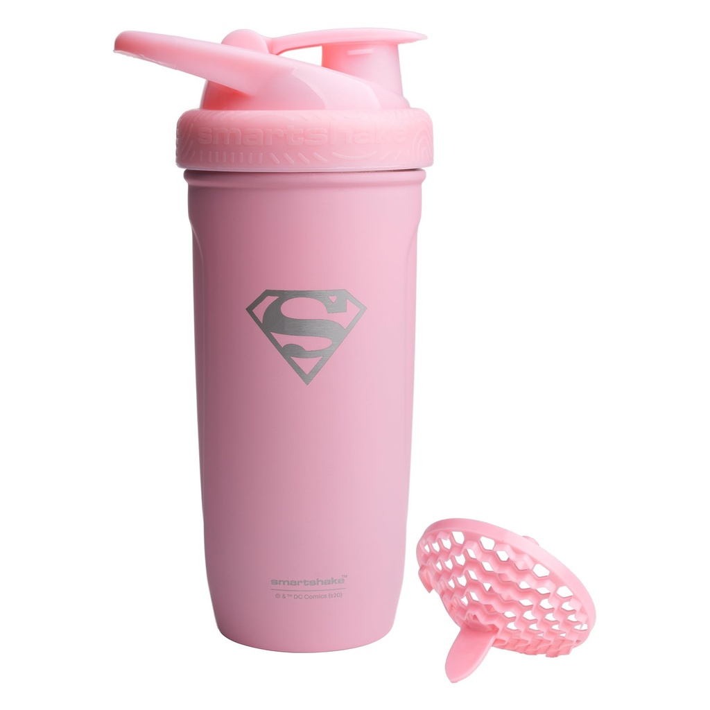 Smartshake DCのCOMICSはステンレス鋼の蛋白質のシェーカーのびん900のmlを補強します  30のoz - Leakproofねじオンのふた-BPAは放します–男女兼用 -非絶縁される-Supergirlのロゴ