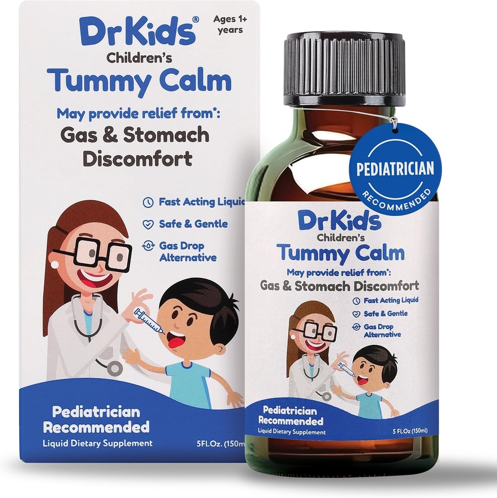 Tummy Calm Dr. Kids Children’s Gas Rescue & Upset Stomach Support, Newborns & Kids, Safe & Gentle Oral Solution, 自然便秘救済, 5 Fl Oz (パッケージ 1)
