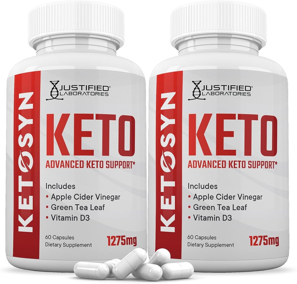 (2つのパック) Ketosyn Keto ACVの丸薬1275MG Ketoサポート ブレンドのカプセルはAppleのサイダーのVinegarの余分バージンのオリーブ オイルの粉の緑茶の葉120のカプセルと公式になされるケトACVのガミーに代わります