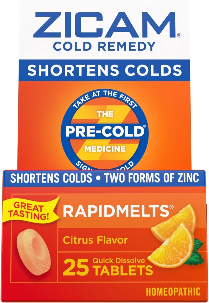 Zicamの風邪-救済亜鉛Rapidmelts、Citrusの味、25の計算(2のパック)