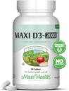 Maxi-Health ビタミン D3 2000 IU - 健康な筋肉機能、骨の健康および免疫サポート - 90 錠 - 大人のための最高のコシャサプリメント