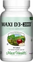 Maxi-Health ビタミン D3 2000 IU - 健康な筋肉機能、骨の健康および免疫サポート - 90 錠 - 大人のための最高のコシャサプリメント
