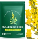 肺デトックスのためのMulleinグミー, 2000mg Mulleinリーフ抽出物 呼吸 & 消化 & 免疫サポート, 呼吸器のための粘液ヘルブサプリメント, 免疫, ビーガン 60 グミ