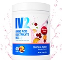 IV2プレミアム水和パウダー - 砂糖フリー電解液ミックス+アミノ酸&エッセンシャルビタミンIビーガン、非GMO、グルテンフリー、カフェインフリー(40サービング)