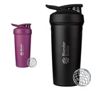 BlenderBottle 24Ounceのステンレス鋼のシェーカーはワイヤー ウィスク、プラムおよび黒とすくいます