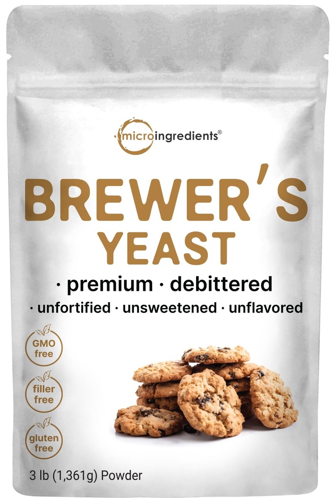 乳化のためのビール酵母パウダー、3lbs(90サービング) | 授乳中のブリューワーズイースト for Breastfeeding Support | 乳液用クッキー・紅茶|豊富なビタミンBコンプレックス&プロテインソース | 非GMO