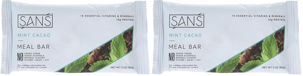 SANSミールバーミントカカオミールバー、3 OZ(2 パック)