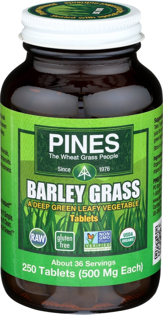 PINESの有機性大麦の草、500のmg、250の計算のタブレット