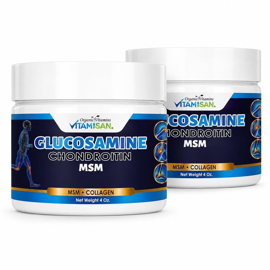 VITAMISAN GlucosamineのコンドロイチンMSMのコラーゲンおよびアルニカのクリーム4のOZ 2のパック