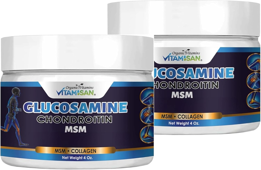 VITAMISAN GlucosamineのコンドロイチンMSMのコラーゲンおよびアルニカのクリーム4のOZ 2のパック