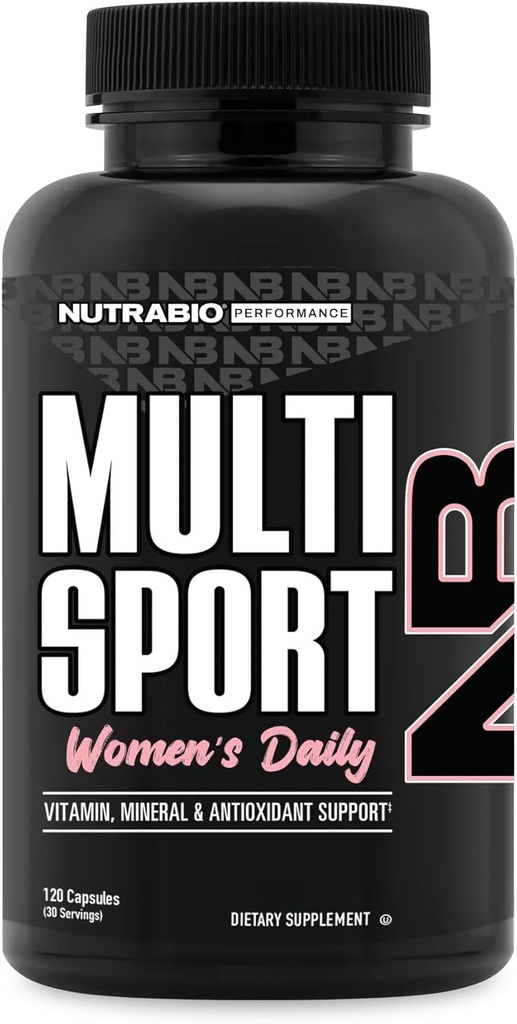 女性のためのNutraBioマルチスポーツ - 女性マルチビタミン - 33ビタミン、ミネラル、マイクロ栄養素 - 抗酸化剤で豊富 - ピークアスレチックパフォーマンス、エネルギー、代謝(120野菜カプセル)をサポート
