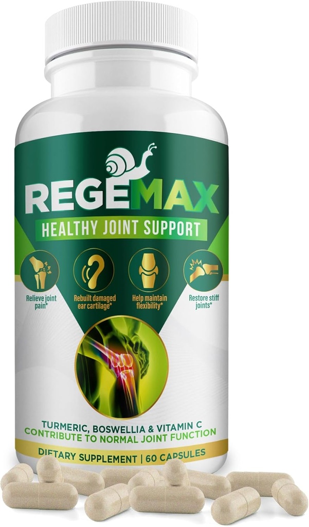 REGEMAXは、共同の不快なサプリメント、カタツムリタンパク質、ボスウェリアセラタ、およびターメリックを緩和するのに役立ちます - 60キャップ。 (1)