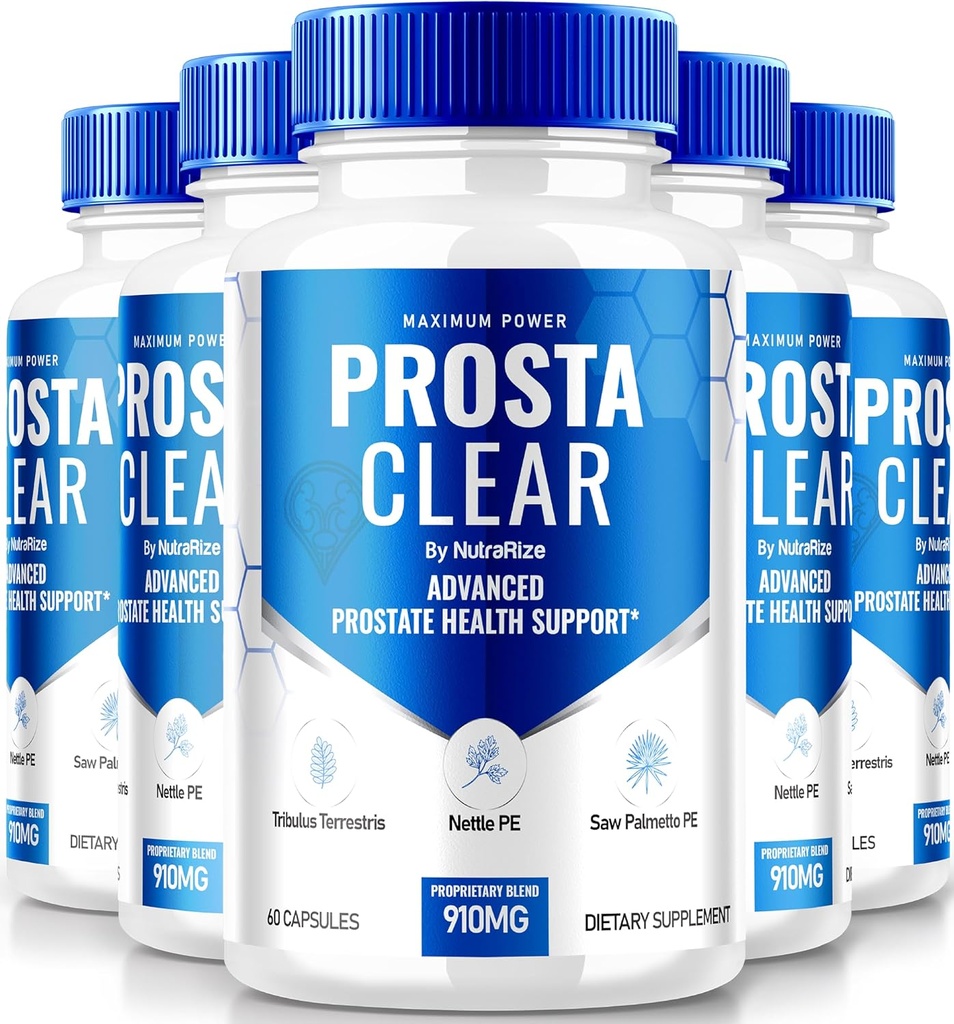 NutraRize (5 Pack) Prosta Clear - Premium Supplement to Support Prostate Heath, All Natural Capsules to Regain Control & for Overall Health, ProstaClear Pills Reviews (300 Capsules)