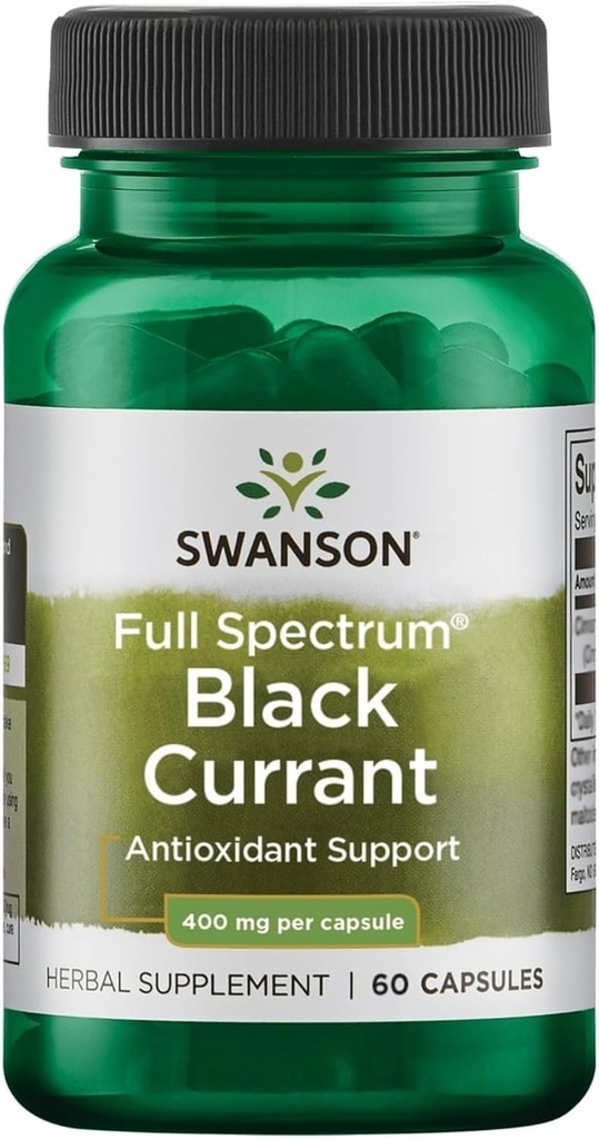 Swansonのフル スペクトラムの黒のCurrant 400のミリグラム60のカプセル