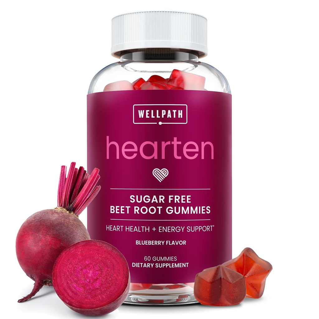 WellPath Beet Root Gummies(Sugar Free - Blueberry Flavor) 1500 mg | Beet Gummies for Blood Pressure Support | Super Nitric Oxide Gummies | Tasty Beets Chews | 抗酸化剤 | 60 Ct