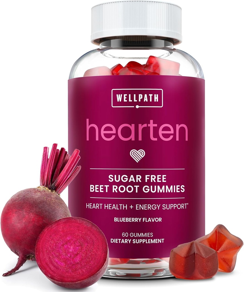 WellPath Beet Root Gummies(Sugar Free - Blueberry Flavor) 1500 mg | Beet Gummies for Blood Pressure Support | Super Nitric Oxide Gummies | Tasty Beets Chews | 抗酸化剤 | 60 Ct