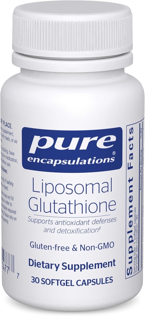Pure Encapsulations Liposomal Glutathione - Immune Support & Liver Detox* - Antioxidant Protection - with Setria Glutathione - Non-GMO - 30 Softgel Capsules