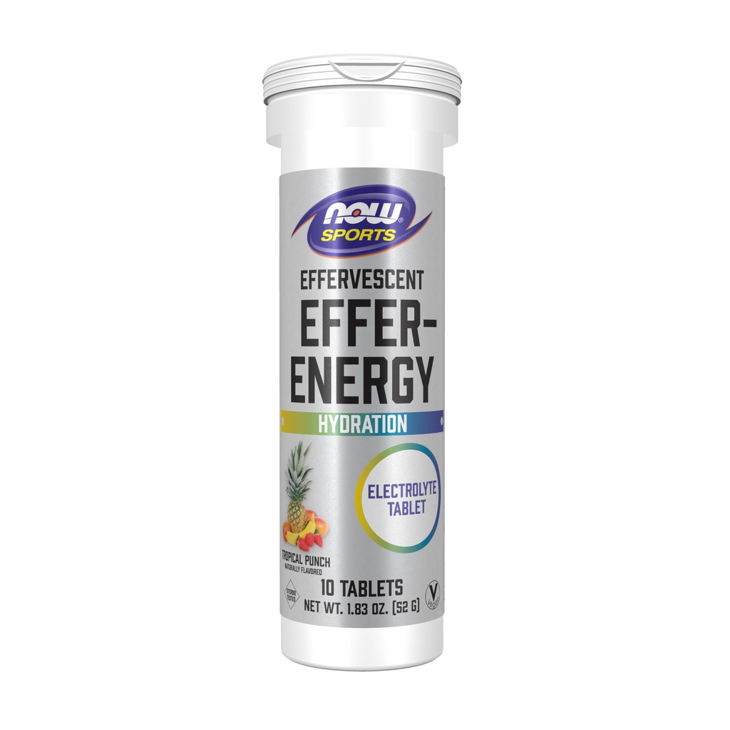 NOW Foods Sports Nutrition、Effervescent Effer-Energy、Electrolyte Supplement、Energy*/ Recovery*、熱帯パンチ、10錠