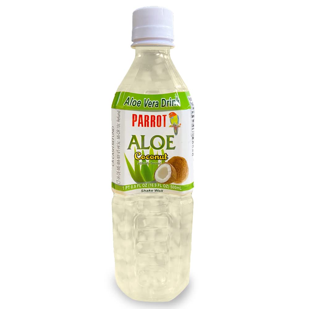 ParrotのブランドのアロエVeraジュースの飲み物のココナッツ味500mL 16.9 Ounce (10のパッケージ)