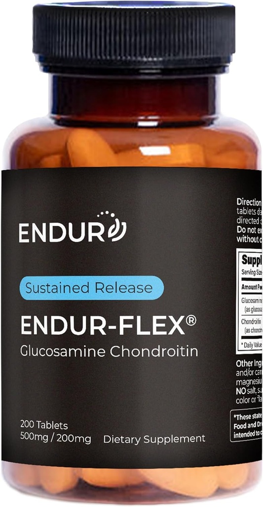 ENDUR-FLEX、グルコサミンコンドロイチンジョイントサポートサプリメントは、あなたのアクティブなモビリティ、グルテンフリー、500mg / 200mg(200錠)を保存するのに役立ちます