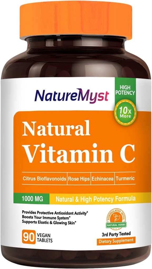 ビタミンCのタブレット、1000のmg、自然な形態、高い効力、Citrus Bioflavonoids、ローズのヒップ、Echinacea及びTurmeric、免疫及び皮の健康、90のビーガン タブレット