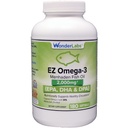 ワンダーラボラトリーズEZオメガ-3大西洋マンハデンフィッシュオイルサプリメント2000mg、バープレス、米国製、EPA+の完全なバランス DHA + DPA 180 ソフトゲル